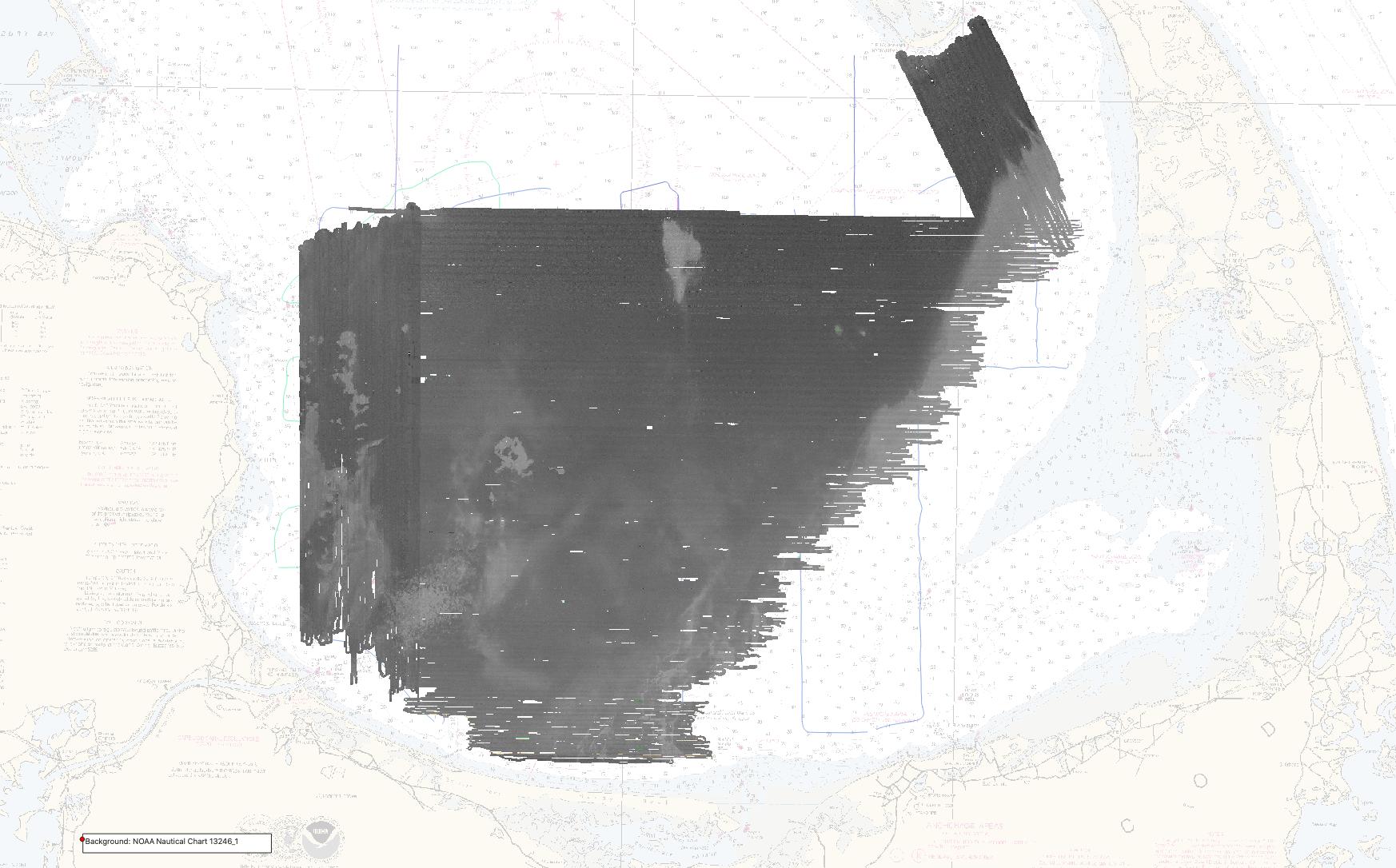 Thumbnail image of 1-m multibeam echo sounder backscatter data collected in Cape Cod Bay, Massachusetts.