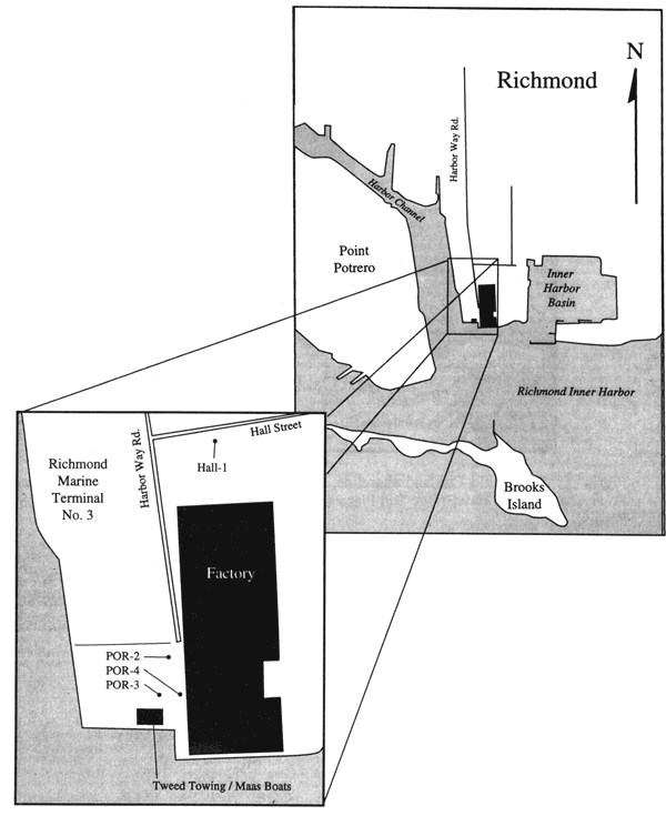 Borehole location map - Port of Richmond and Inner Harbor Basin.