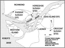 Site map of Fraser River Delta area.