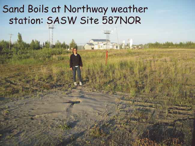 Sand boils at Northway weather station: SASW Site 587NOR.