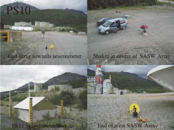 Photos of SASW setup at Pump Station 10.