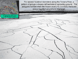 Polygon shapes of ice on Tanana River.