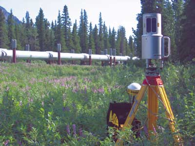 Photo of lidar scanner at the Alaska Pipeline.