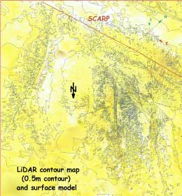 LIDAR contour map and surface model.