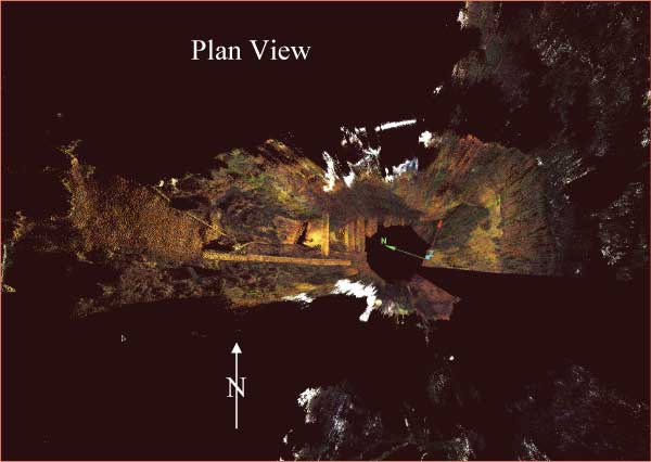 Plan view of LiDAR scan of trench.