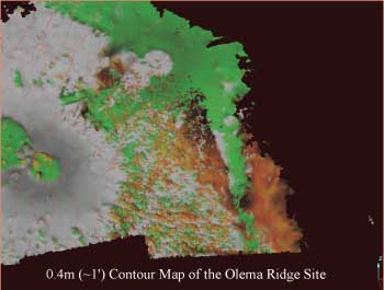 Contour map of the Olema ridge site