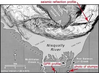 Bathymetric map of the Nisqually River Delta