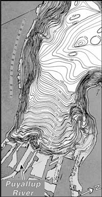 Bathymetric map of Commencement Bay