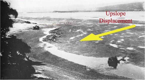 Photo of ground displacement.