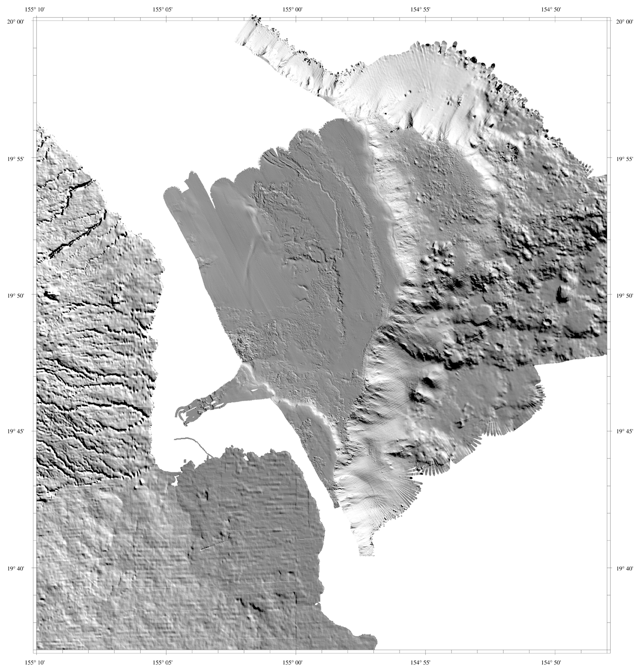 Shaded-relief image off Hilo, Hawaii