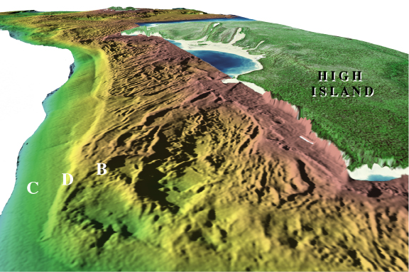 Perspective View of Trout and High Island Shoal looking north.