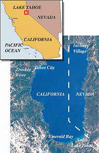 Lake Tahoe index map