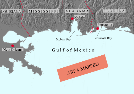 Pinnacles Region, Northern Gulf of Mexico Index map