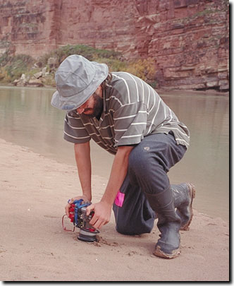 Photo of the hand-held camera in use Grand Canyon.