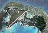 Aerial photo of Roi-Namur Island.