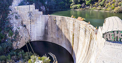 Photograph of the Matilija Dam taken by Jeremy P. Jacobs, E&E News.