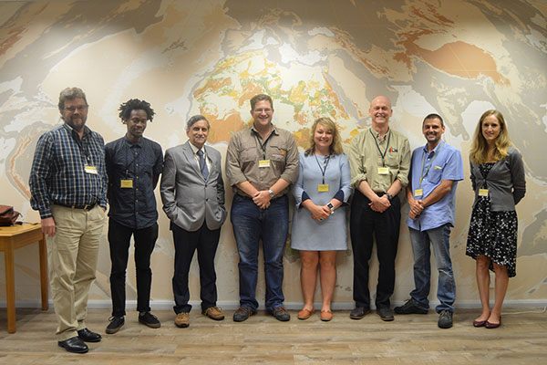 Photograph of marine geology enthusiasts at CGS conference.