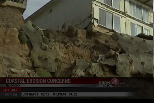 Clip from the interview with Dan Hoover, showing a close-up of the coastal bluff in Pacifica, CA.