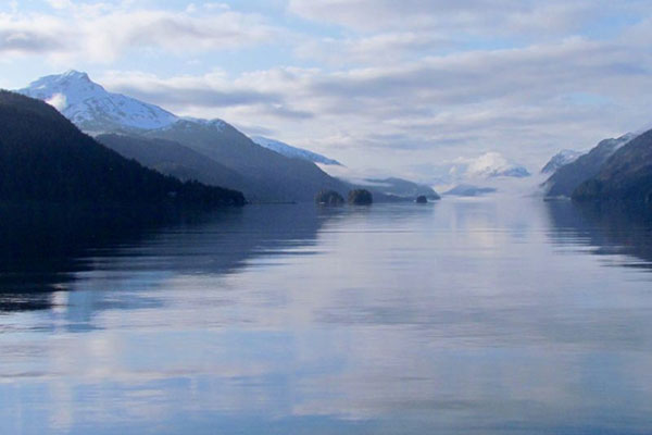 All is calm in southern Alaska's Lisianski Inlet in this 2015 view from the deck of R/V Solstice. Photo Credit, Danny Brothers