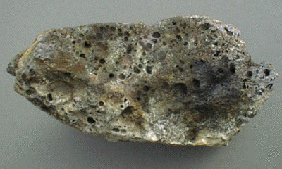 Photo of a chunk of mercury ore.