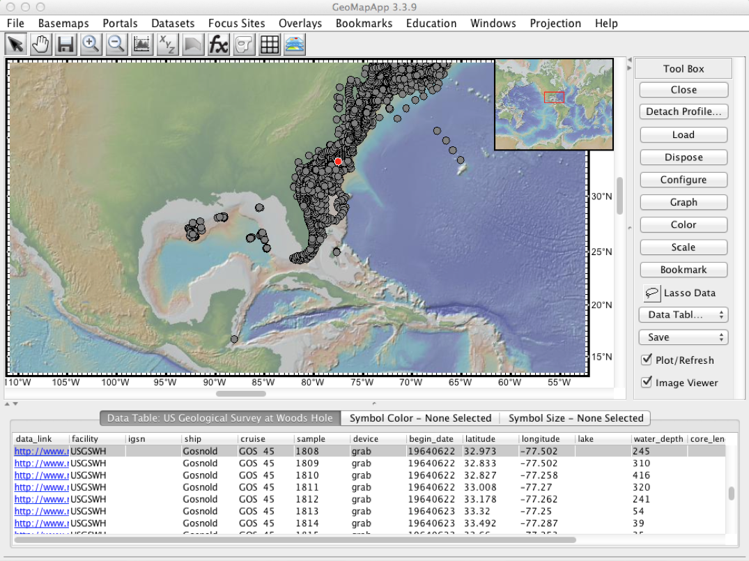 GeoMapApp digital seismic reflection profiles