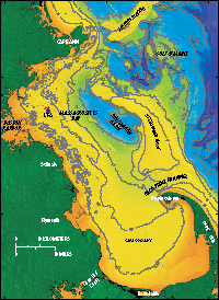 Image of location of long-term mooring at LT-A in western Massachusetts Bay.