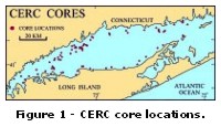 Map Illustration: Map of Long Island sound showing location of CERC cores.
