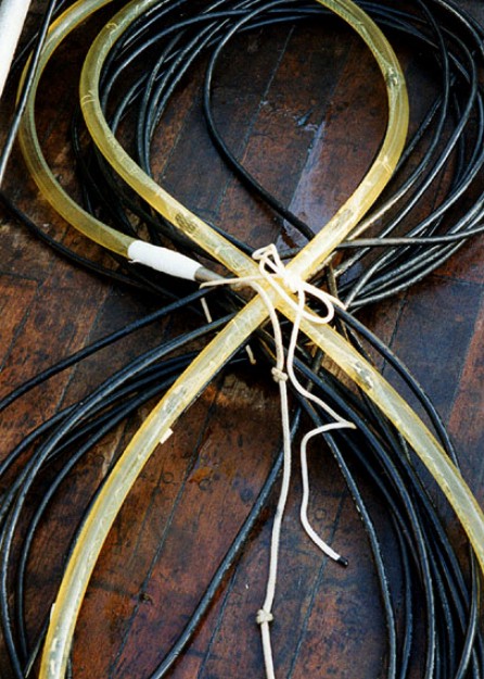 Benthos 10-element hydrophone streamer on the deck of the RV ASTERIAS during cruise AST 85-8.