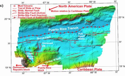 Colored Encoded Shaded Relief Bathymetric Map.