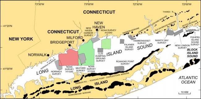 Map showing location of the Bridgeport, Connecticut study area.