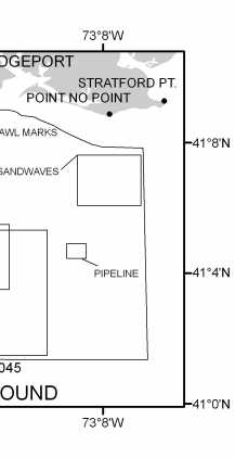 Detailed view of sand waves from the Bridgeport, Connecticut study area. Location of this view is shown in the mosaic interpretation.