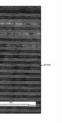 Detailed view of sand waves from the Bridgeport, Connecticut study area. Location of this view is shown in the mosaic interpretation.