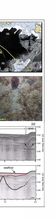 Fig. 4.5. Maps of seafloor topography and backscatter intensity  in Salem Sound.