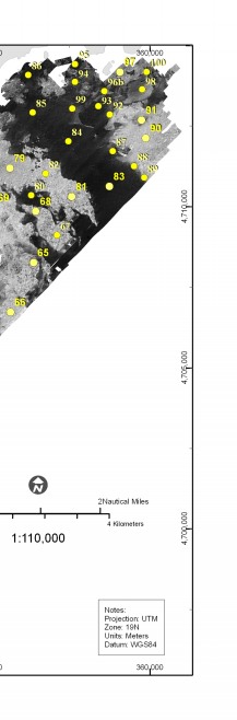 Fig. A3.1. Map showing station locations of bottom photographs obtained in the region Nahant to Gloucester.