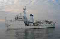 Figure 2.  Port-side view of the NOAA Ship Thomas Jefferson  at sea.