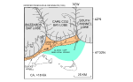  Figure 4.  Regional paleogeographic map of Cape Cod and the Islands showing the extent of the Laurentide ice sheet just prior to 18 ka and location of Glacial Lake Nantucket Sound. Map modified from Oldale and Barlow (1986). 