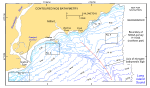 Figure 2. A portion of the 1-m contoured bathymetry from DiGiacomo-Cohen and others (1998) showing the bathymetry within the boundary of NOAA survey H11044 off Milford, Connecticut.